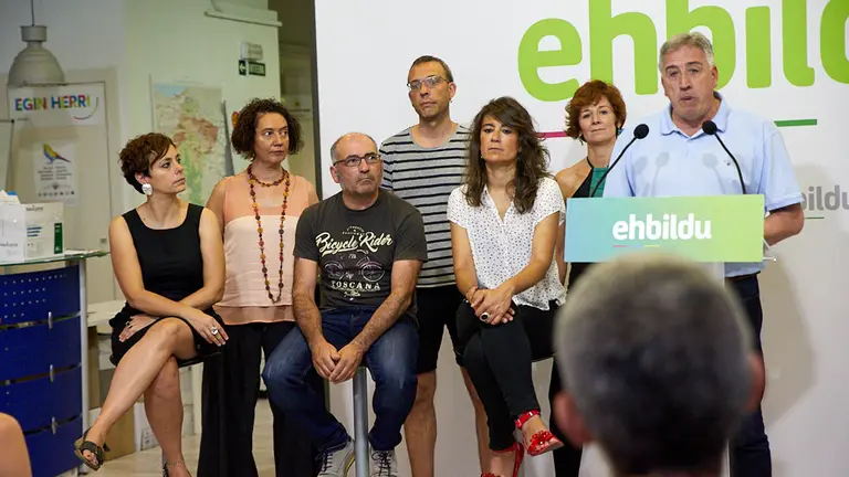 Joseba Asiron, portavoz del grupo municipal EH Bildu Iruñea, hace balance de los primeros 15 días del nuevo Gobierno Municipal y de las medidas anunciadas para Sanfermines. IÑIGO ALZUGARAY