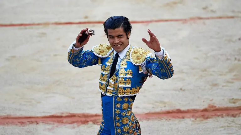 Novillada de los sanfermines de 2019 con los astados de la ganadería del Pincha para Francisco de Manuel, Antonio Grande y Diego San Román. MIGUEL OSÉS