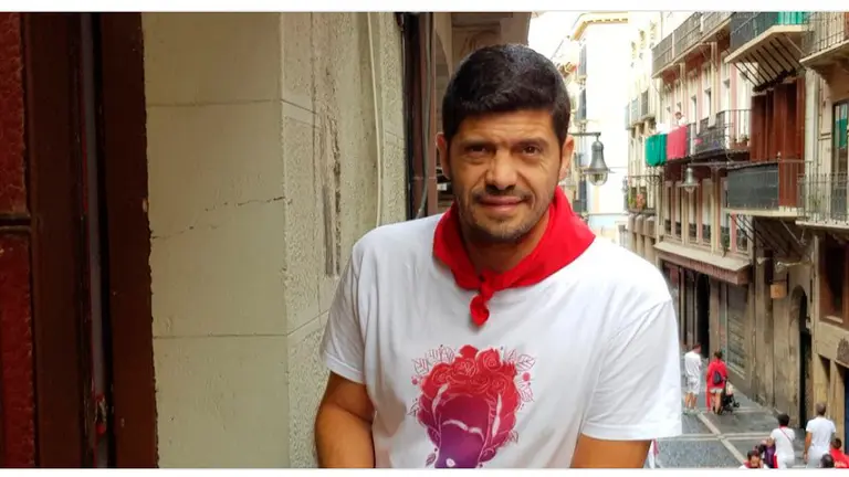 El concursante navarro Manu Zapata en San Fermín 2019. ARCHIVO
