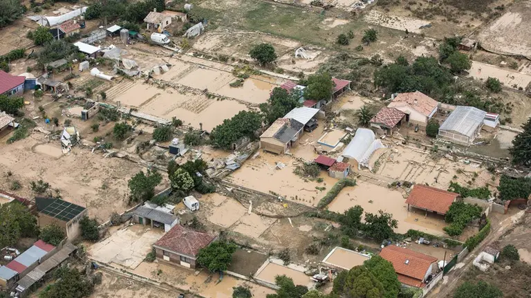 Vista aérea de huertos junto al río Cidacos en Tafalla GOBIERNO DE NAVARRA