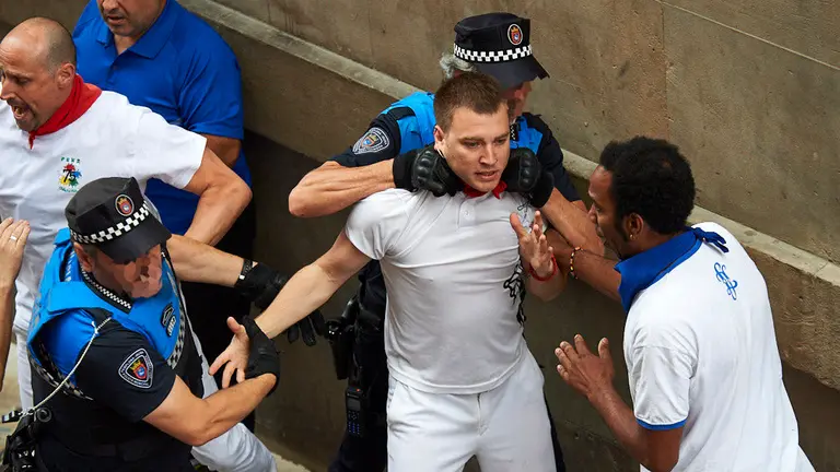 Detenciónes tras el tercer encierro de los sanfermines. NAVARRACOM