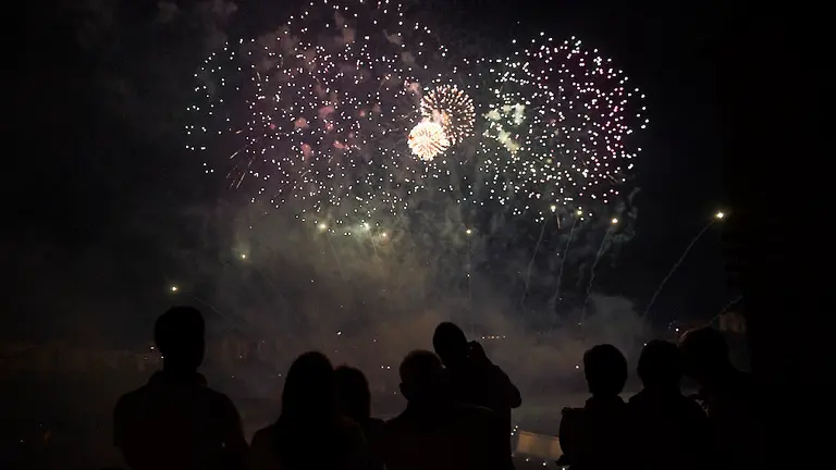 Quinto día del concurso internacional de fuegos artificiales de los sanfermines de 2019. MIGUEL OSÉS