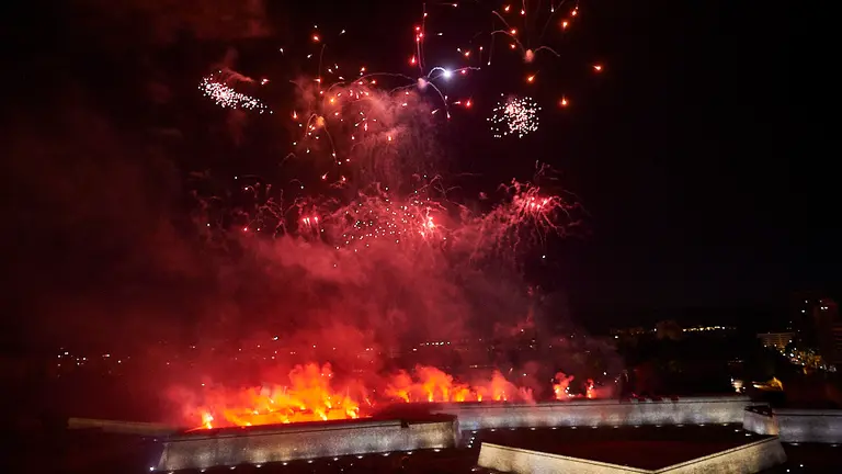 Quinto día del concurso internacional de fuegos artificiales de los sanfermines de 2019. MIGUEL OSÉS