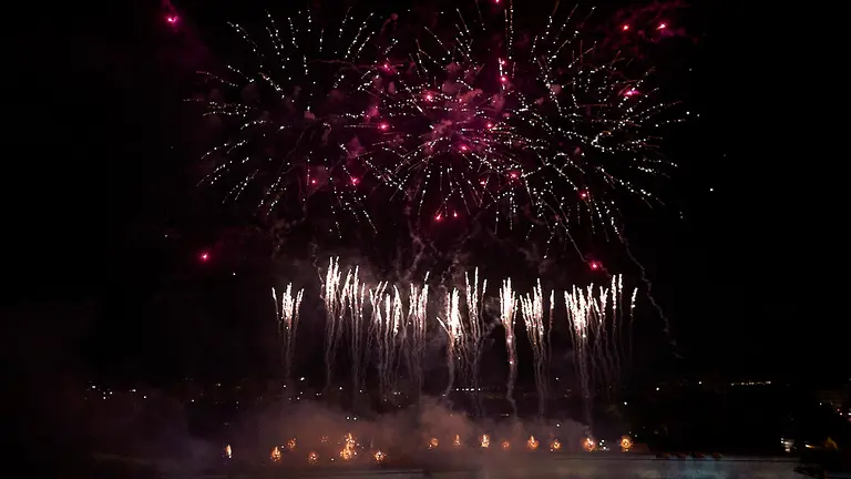 Quinto día del concurso internacional de fuegos artificiales de los sanfermines de 2019. MIGUEL OSÉS
