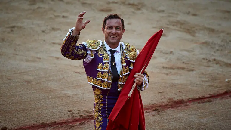 Octava y última corrida de la feria del toro de San Fermín de 2019 con los toros de la ganadería de Miura para los diestros Rafaelillo, Octavio Chacón y Juan Leal. MIGUEL OSÉS