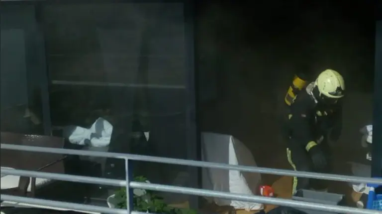 Imagen de la cocina incendiada en Nóain. BOMBEROS DE NAVARRA