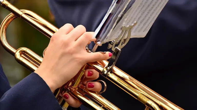 Imagen de archivo de una persona tocando un instrumento ARCHIVO