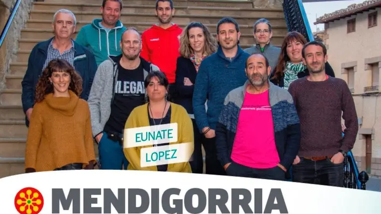 Los componentes de la lista de EH Bildu que se presentó a las elecciones en Mendigorria BILDU