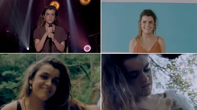 La cantante pamplonesa Amaia Romero durante algunas escenas de su nuevo vídeo. YOUTUBE