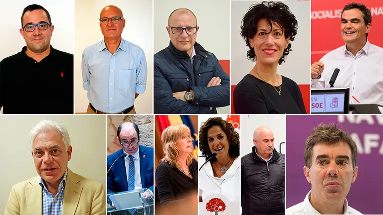 Algunos de los posibles consejeros que conformarán el nuevo Gobierno de Navarra presidido por la socialista María Chivite. NAVARRACOM
