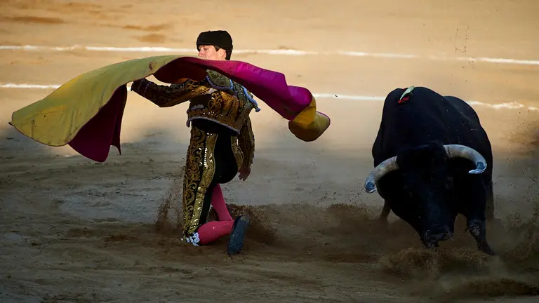Corrida de toros de las fiestas de Estella 2019 con la ganadería de Buenavista para los diestros Esaú Fernandez, López Simón y Joaquín Galdós. MIGUEL OSÉS
