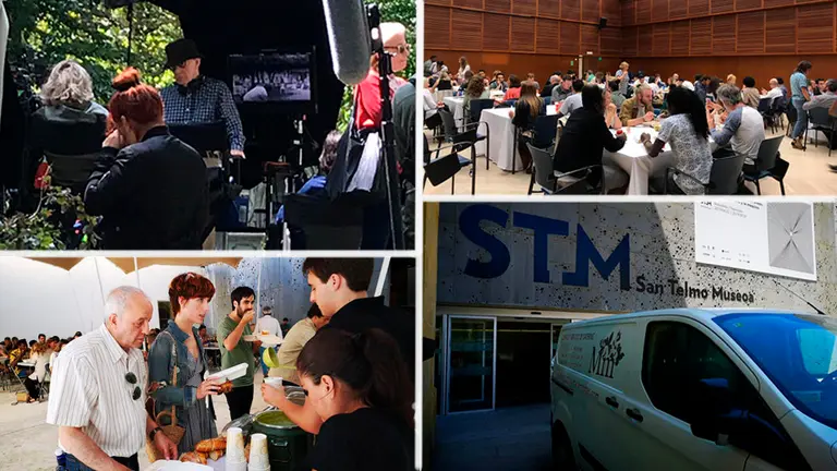 Montaje del rodaje de la pelicula de Woody Allen en San Sebastián