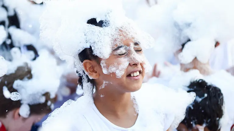 Chupinazo de las fiestas de Burlada de 2019. Miguel Osés