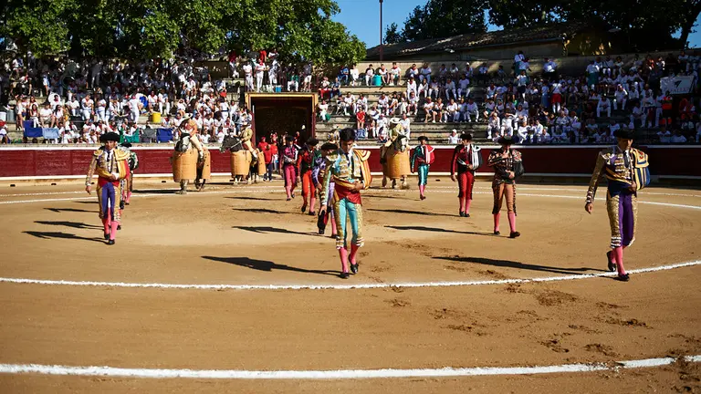 Primera corrida de la feria de Tafalla de 2019 con la ganadería de Las Monjas para los diestros El Cid, Gomez del Pilar y Janito. MIGUEL OSÉS