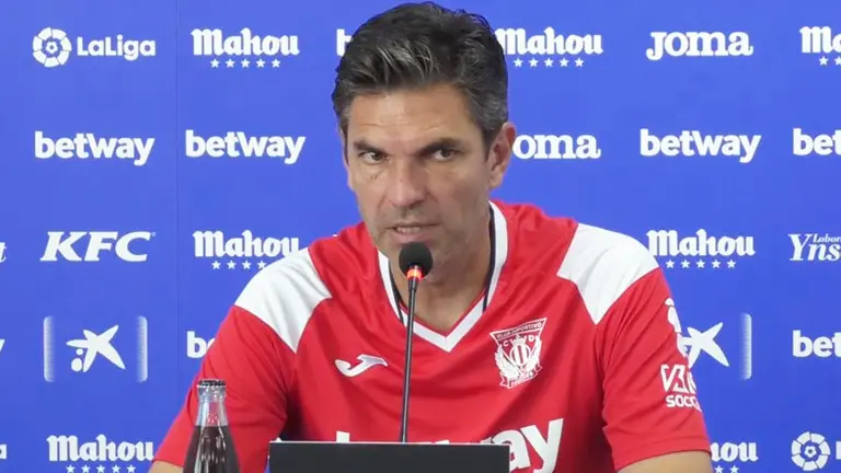 Mauricio Pellegrino en rueda de prensa en Leganés. Youtube.