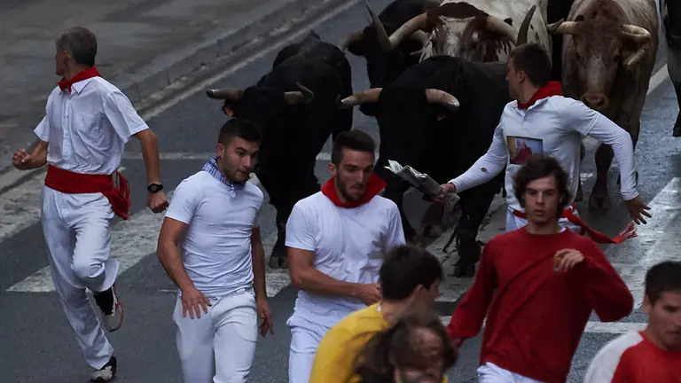 Último encierro de las fiestas de Tafalla 2019. PABLO LASAOSA 2