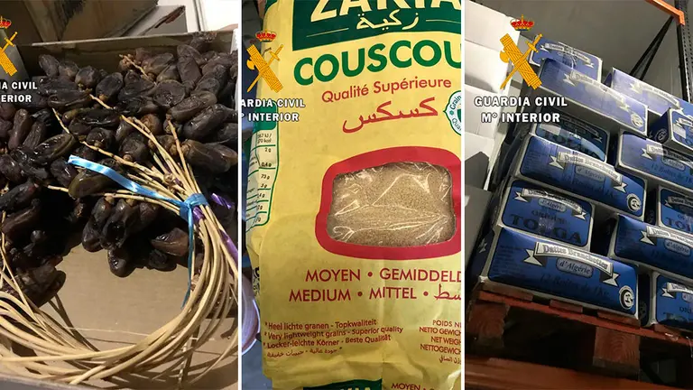 Algunos de los productos que se han incautado en Noáin. GUARDIA CIVIL