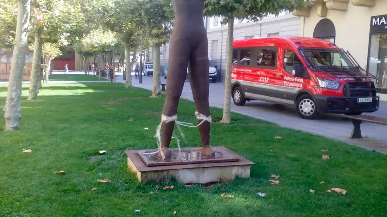 Monumento Gogoan al que han sustraido por tercera vez la placa de recuerdo. EUROPA PRESS