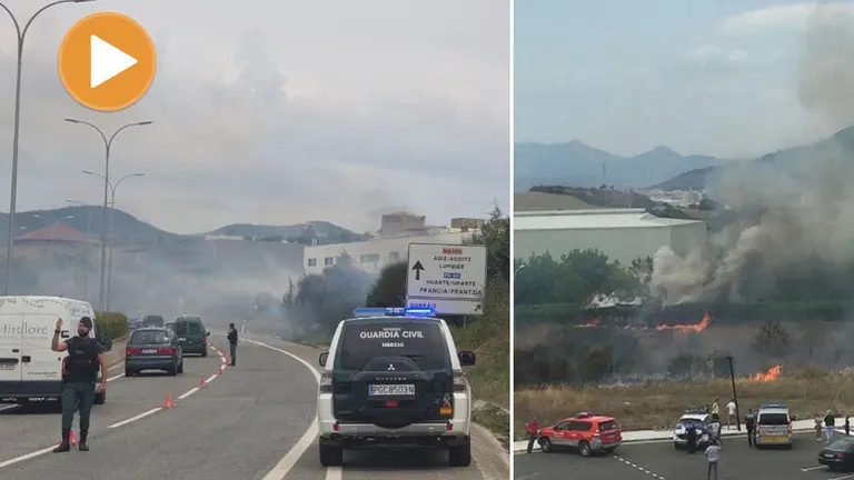 Incendio entre Gorraiz y Olaz que ha hecho saltar las alarmas GUARDIA CIVIL (player)