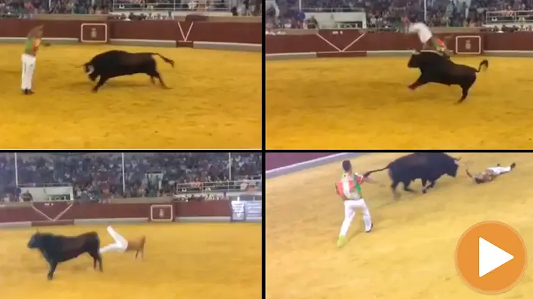 Cogida de un recortador en Villaseca de la Sagra (player)