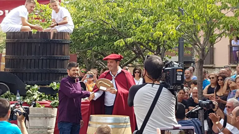 El tafallés Manu Zapata, durante la Fiesta de la Vendimia de Olite REYNO GOURMET