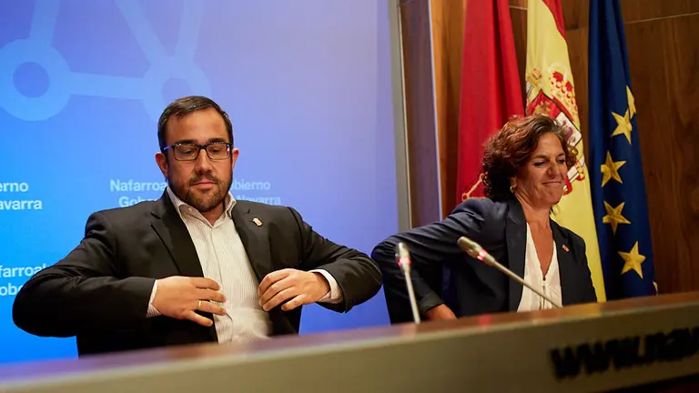Rueda de prensa para informar sobre los acuerdos adoptados en la sesión de Gobierno de Navarra. IÑIGO ALZUGARAY