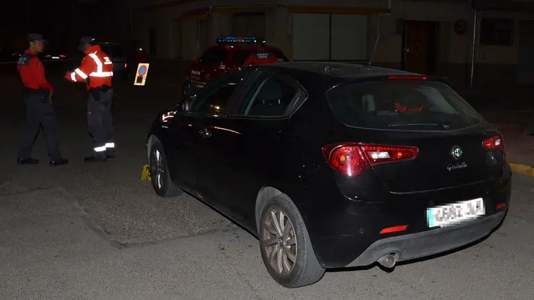 Vehículo implicado en el atropello a un peatón en Azagra POLICÍA FORAL