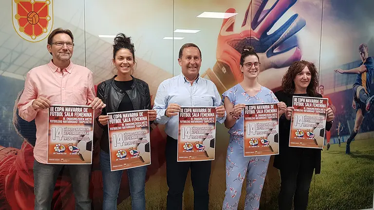 Presentación de la final de la Copa Navarra de fútbol sala en la sede de la FNF. Cedida.