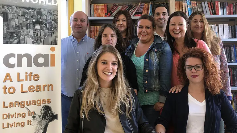 Imagen del profesorado del CNAI en la nueva sede de Barañáin. CEDIDA