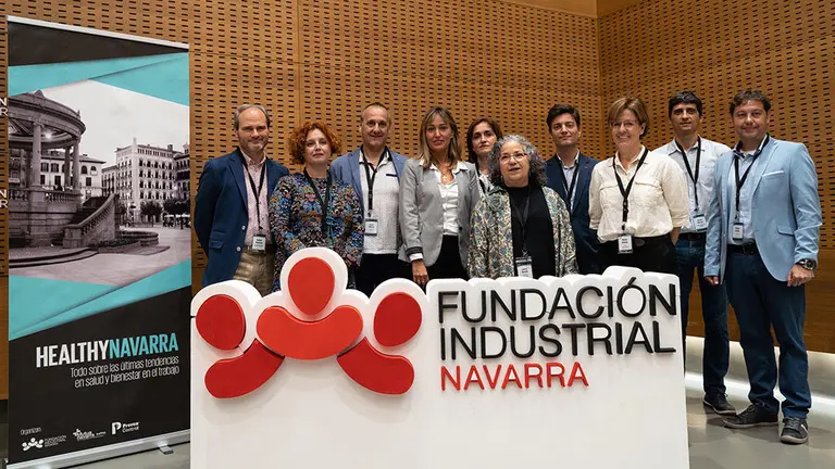 Foto de familia de los expertos ponentes en la jornada ‘Healthy Navarra’. CEDIDA