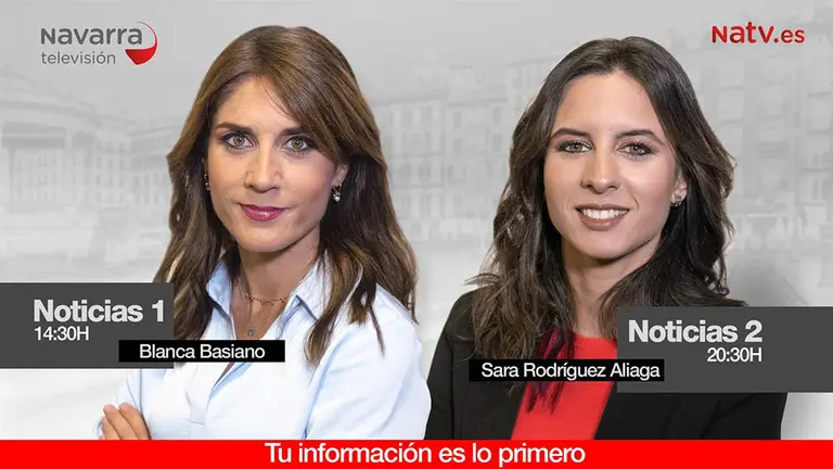 Blanca Basiano y Sara Rodríguez, las nuevas caras de los informativos de Navarra Televisión.
