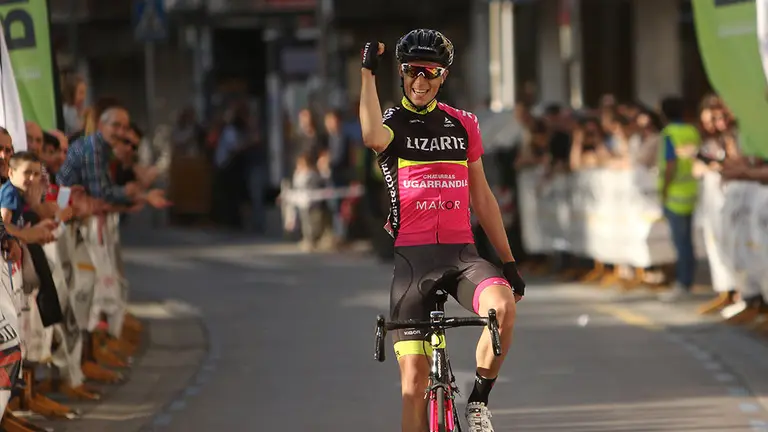 Jaime Castrillo cuando ganaba carreras con el equipo Lizarte en 2017. Óscar Matxin.