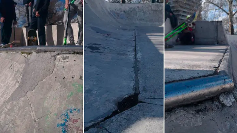 Estado del skatepark de Antoniutti en Pamplona AYUNTAMIENTO DE PAMPLONA