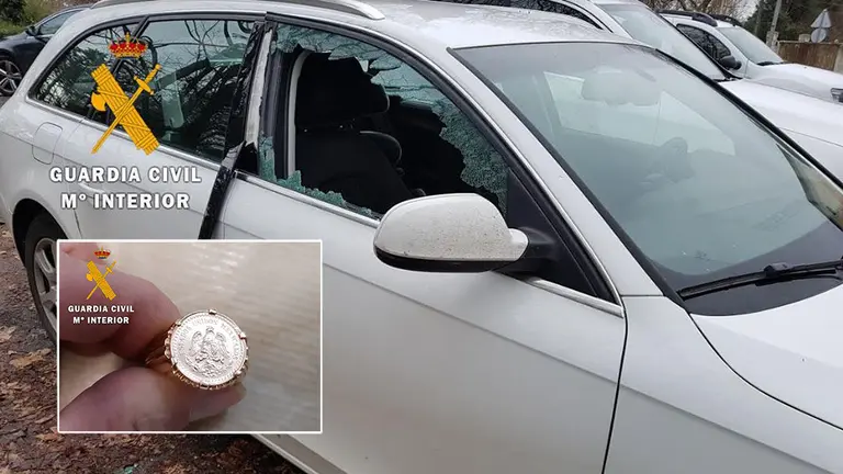 Vehículo donde los ladrones actuaron GUARDIA CIVIL