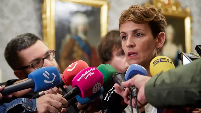 La presidenta del Gobierno foral, María Chivite, se reúne con el delegado del Gobierno en Navarra, José Luis Arasti. IÑIGO ALZUGARAY