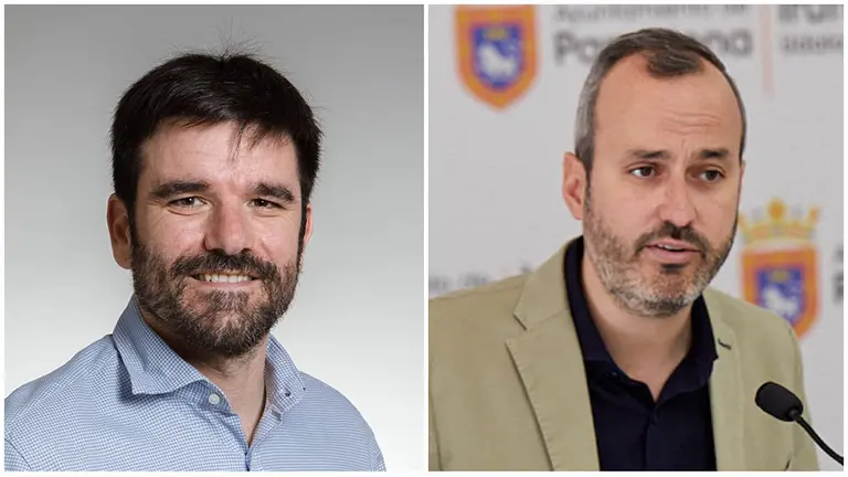 Eneko Larrarte, exalcalde de Tudela y actual director general del Gobierno foral, y Fermín Alonso, concejal de Pamplona de NA+.