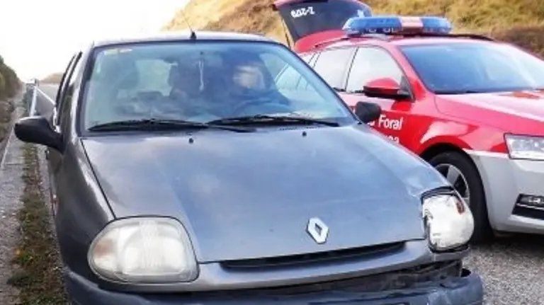 Accidente de tráfico por una salida de vía en Zizur POLICÍA FORAL