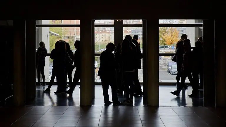 Oposiciones en la UPNA para 136 plazas de auxiliar administrativo del Gobierno de Navarra con más de 8.000 aspirantes apuntados. IÑIGO ALZUGARAY