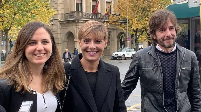 Acto electoral de Unidas Podemos en Pamplona, con Ione Belarra, Mikel Buil y Gema Gil CEDIDA
