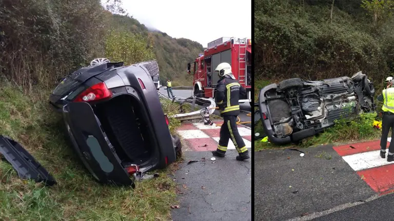 Accidente de tráfico en la N-121-A, con dos heridos