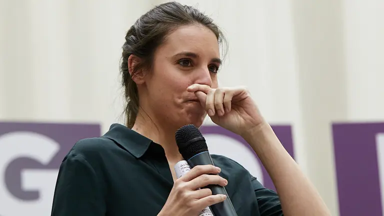 Acto electoral de Unidas Podemos con la presencia de Irene Montero, Ione Belarra, Neniques Roldán, Maite Mola, Mikel Buil, Ainhoa Aznárez y Edurne Eguino. IÑIGO ALZUGARAY