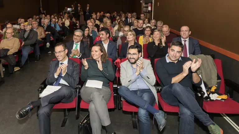 Un momento de la presentación del informe de Acción Social de Caixabank en Tudela. CEDIDA