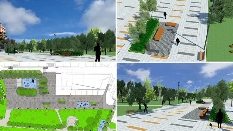 Recreación de la nueva zona que se va a construir en el barrio de San Jorge. AYUNTAMIENTO DE PAMPLONA