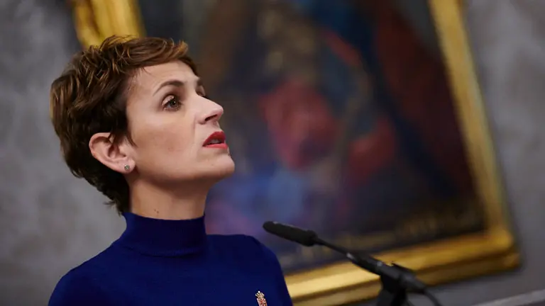 La presidenta de Navarra, María Chivite se reune con la presidenta de La Rioja, Concha Andreu. PABLO LASAOSA 4