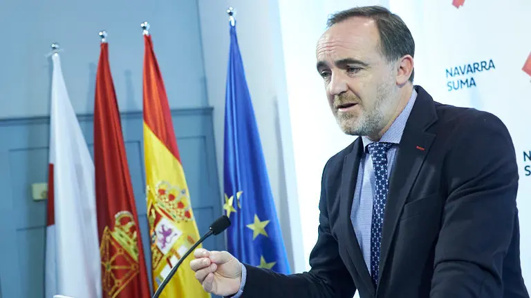 Javier Esparza hace valoración de los 100 días de gobierno de María Chivite. PABLO LASAOSA 4