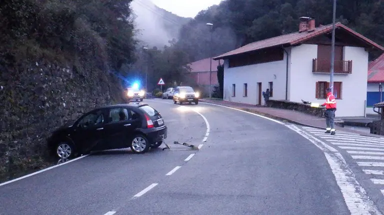 Accidente de tráfico ocurrido en la localidad de Betelu POLICÍA FORAL