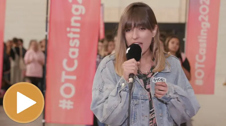 Maialen Gurbindo, Chica Sobresalto, durante uno de los castings de Operación Triunfo (player)