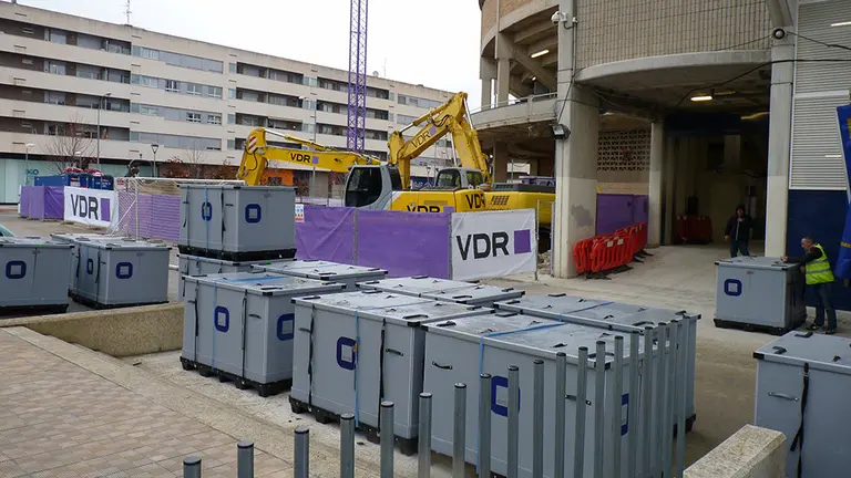 Obras en el estadio de El Sadar.