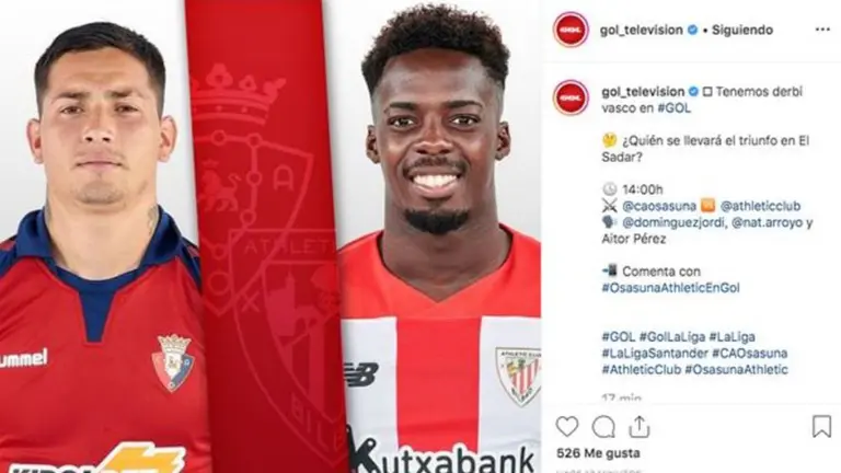 El post de GOL anunciando el encuentro Osasuna-Athletic que ha generado polémica en las redes sociales