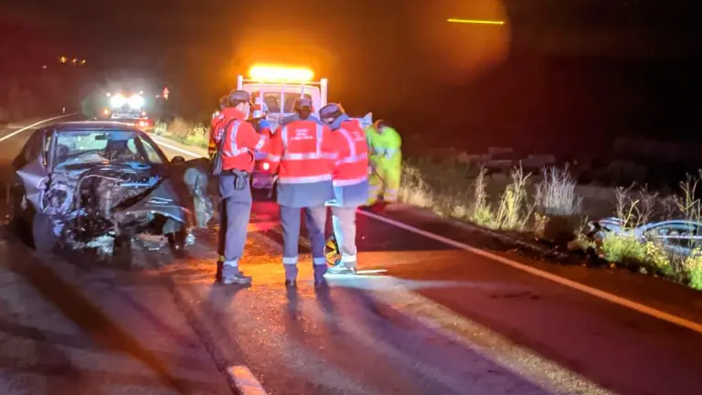 Accidente en Garínoain en donde tres personas han resultado heridas, una de ellas de carácter grave. POLICÍA FORAL